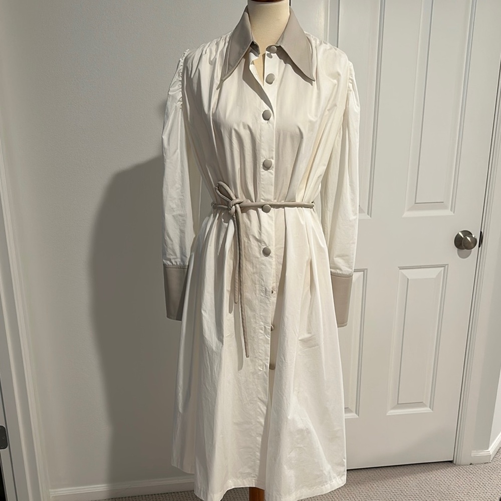 Nanushka Cream Long Sleeve Shirt Dress